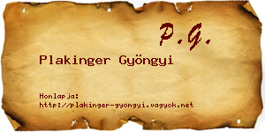 Plakinger Gyöngyi névjegykártya